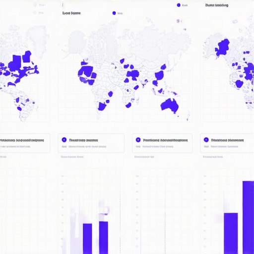 Dashboard displaying predictive analytics for local map search trends.