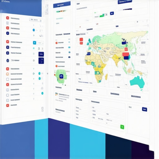Futuristic dashboard with analytics and maps for local SEO