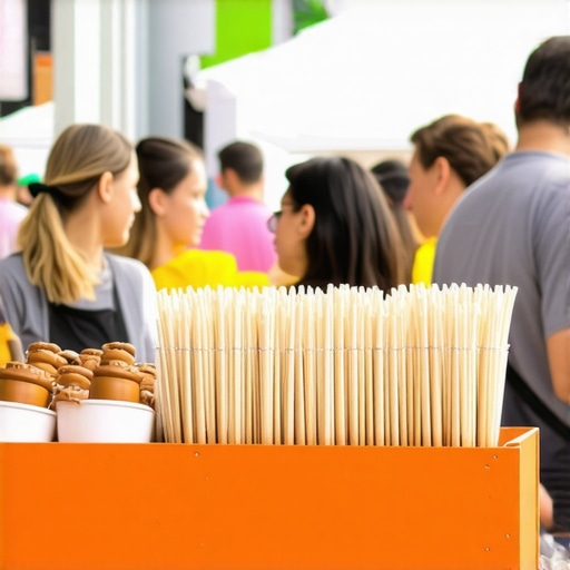 Local businesses participating in a community event, promoting local SEO and community involvement.