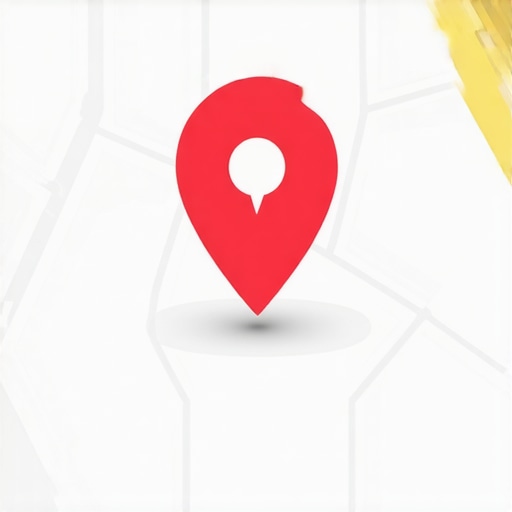 Illustration of augmented reality map with voice search symbols for local SEO