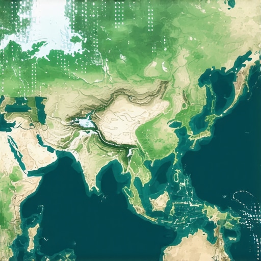 Advanced Geospatial Data and Semantic Clusters for SEO 2024 Digital map illustrating geospatial analytics and semantic content clusters