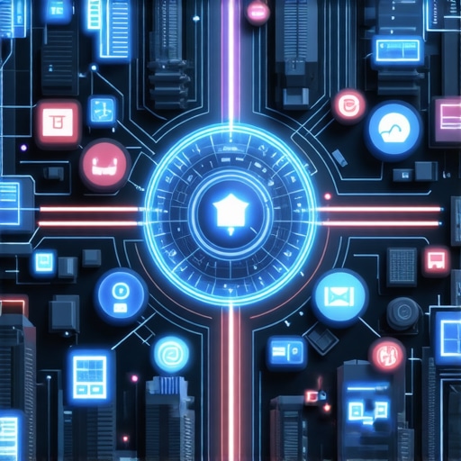 City map with data points, AI icons, and digital analytics symbols representing advanced local SEO strategies.