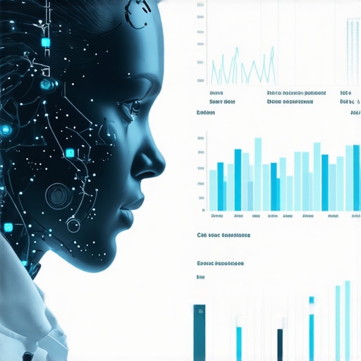 Futuristic AI interface analyzing local voice search data with graphs and digital elements