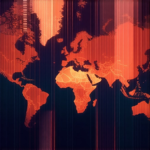 Futuristic digital map with data overlays showing AI-driven local SEO strategies.