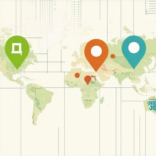 Digital map highlighting AI integration and local search optimization elements