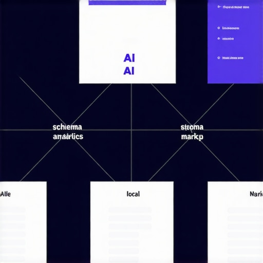 Illustrative diagram of AI, schema markup, and local search optimization