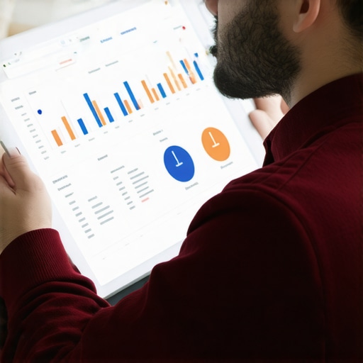 Business owner reviewing local SEO analytics on a tablet device