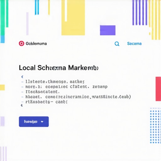 Schema markup code snippets embedded in webpage HTML for local SEO