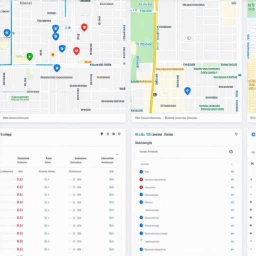 Analytics dashboard showing local business metrics and maps