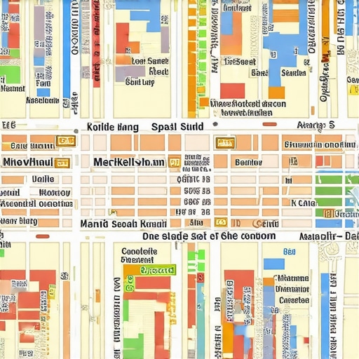 Map visualization showing business locations, traffic patterns, and competitor positions for local SEO
