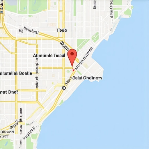 Map with data analytics overlays for local SEO insights