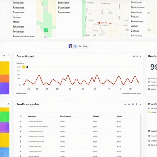 Screen showing AI-driven local SEO analytics and real-time business updates.