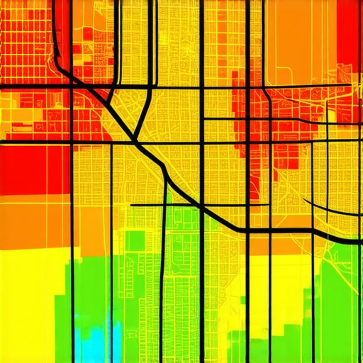 Heatmap visualization of urban traffic patterns highlighting SEO opportunities in underserved zones.