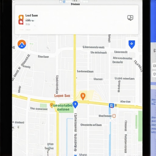Modern digital map interface with analytics and AI tools for local SEO
