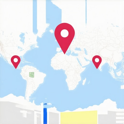 A digital map highlighting local search rankings and optimization data