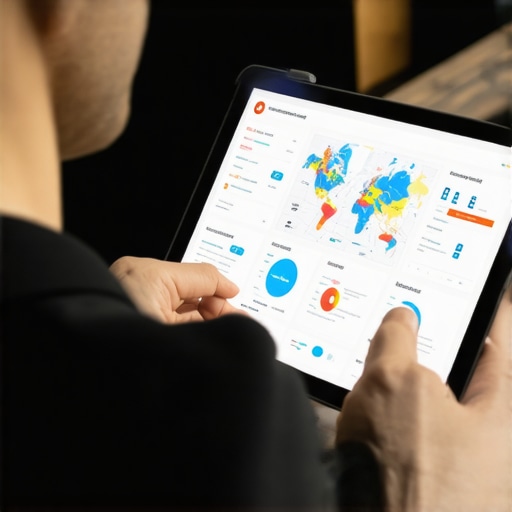 Business owner reviewing local SEO analytics on a tablet