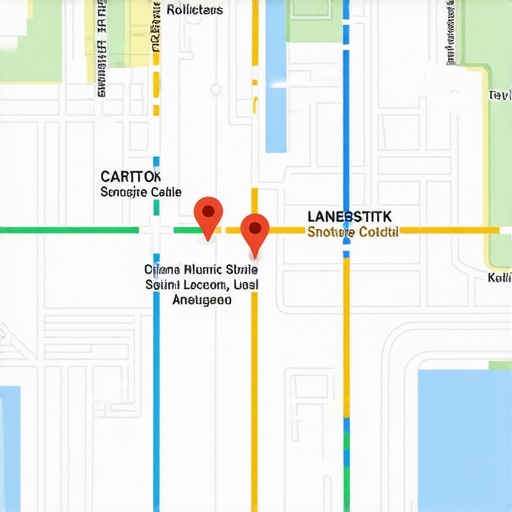 A digital map showing focused hyper-local zones with analytics overlays