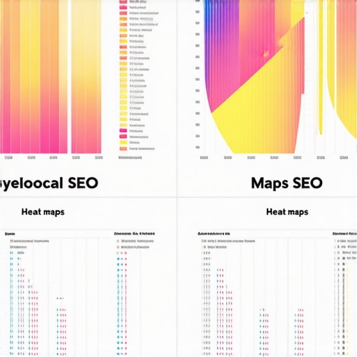 Infographic showing heatmaps and geospatial signals used in local search optimization.