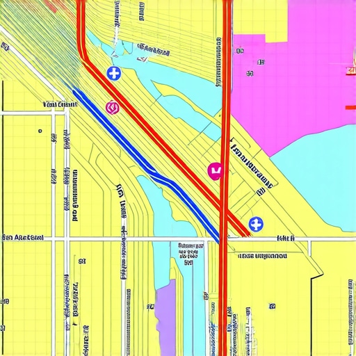 A map illustrating hyperlocal data layers, neighborhood segmentation, and business locations for local SEO optimization.