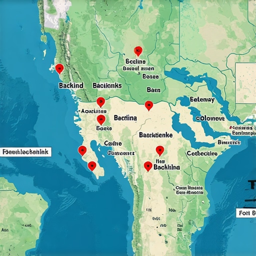 Diagram of local backlinks connecting regional websites and directories