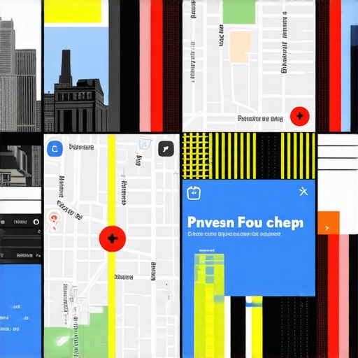 Local Business Hub with Digital Map Overlay City map highlighting local businesses with digital overlay