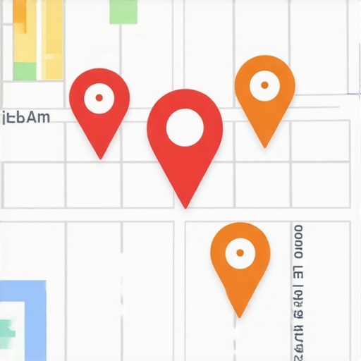 Local Business Map Optimization A colorful map highlighting local businesses and SEO rankings