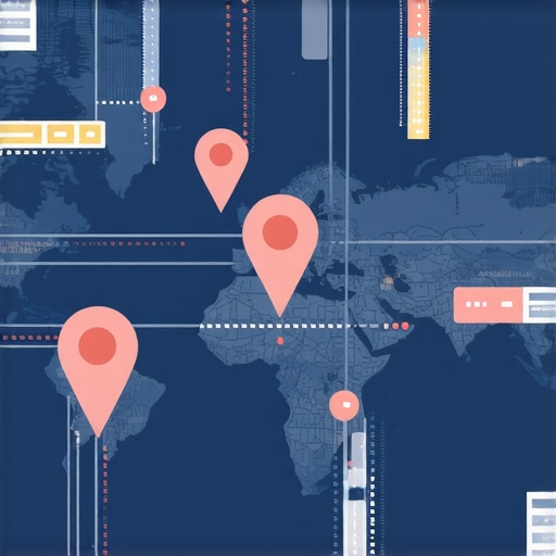 Illustration of a regional map highlighting various local backlinks connecting to a business