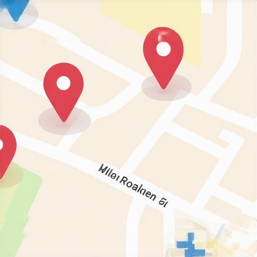 Detailed local business map emphasizing connectivity and prominence