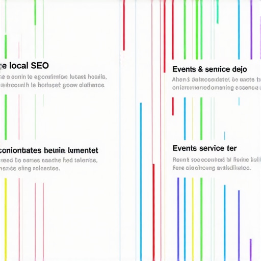 Diagram showing structured data elements like geocoordinates and event schemas for local map visibility