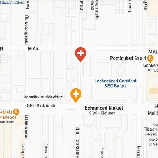 Diagram illustrating local business optimizing schema markup and visual assets to improve Maps SEO