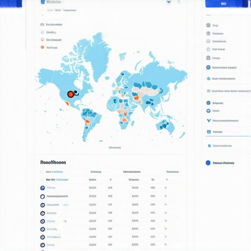 AI-Driven Local Search Analytics Dashboard Screenshot of a dashboard with maps and analytics tools for local SEO optimization.