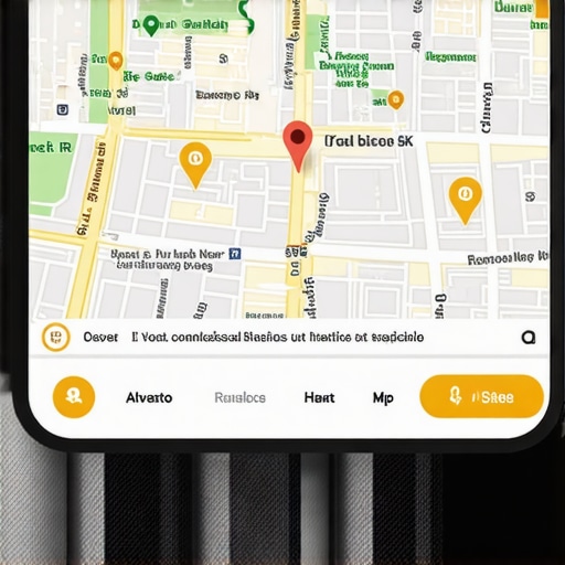 A digital map overlay showcasing augmented reality features for local business navigation