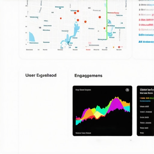 Advanced Geospatial Analytics Dashboard A digital interface showcasing detailed geospatial data visualizations and AI analytics for local SEO strategies.