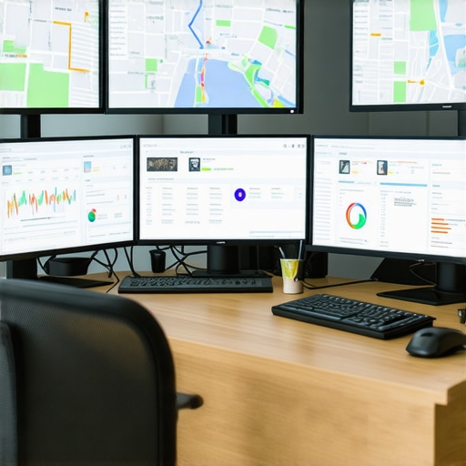 Screens displaying maps and local SEO analytics tools for optimizing Google Maps rankings.