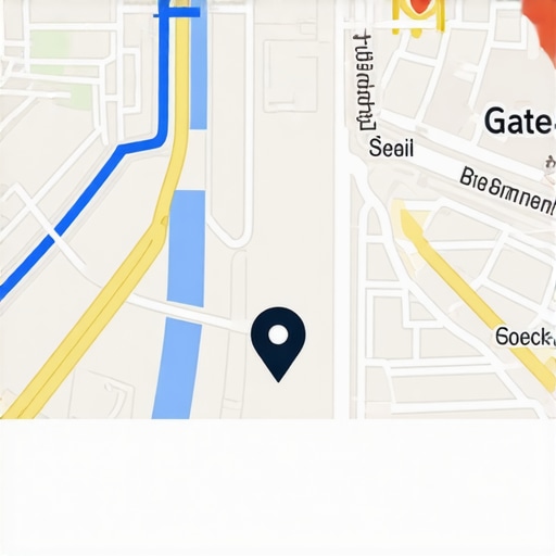 AR interface showing local business listings and navigation