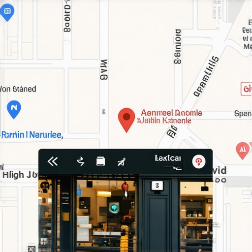 A city map with AR markers highlighting local business locations and virtual interactions.