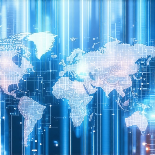 Futuristic digital map displaying live traffic and weather updates powered by edge computing.