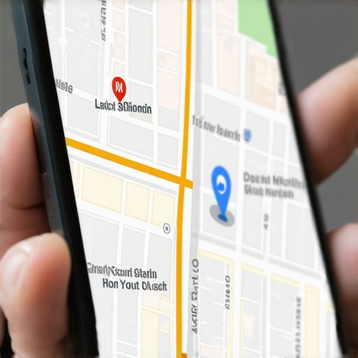 Smartphone displaying local map search results with AI interface