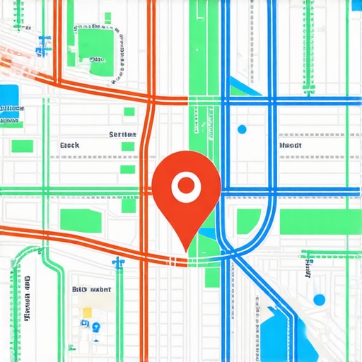 A digital map interface with AI overlays and local business annotations.