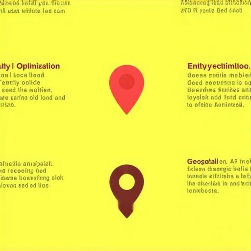 Diagram showing integration of entity-based optimization, geospatial analytics, and AI in local SEO