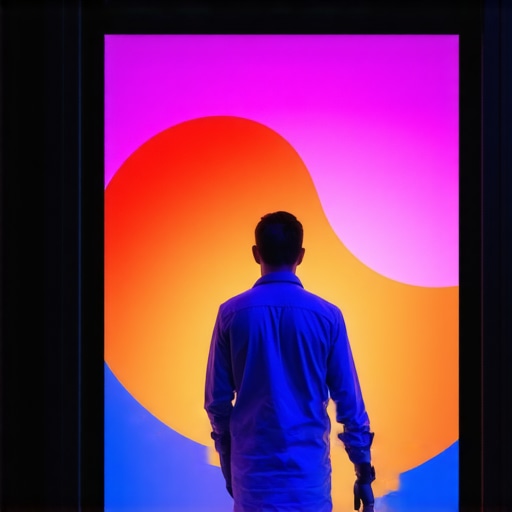 A customer exploring a storefront through augmented reality glasses, experiencing a virtual tour