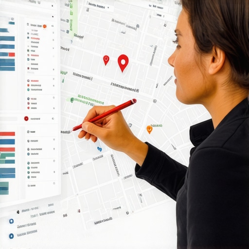 Business owner reviewing local map search performance with analytics tools