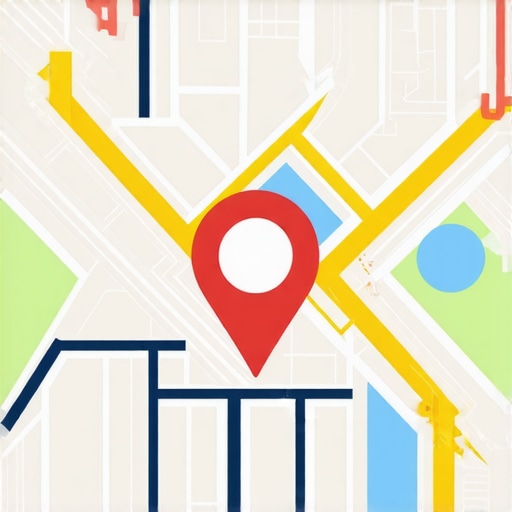 Futuristic map with digital signals highlighting local business prominence.