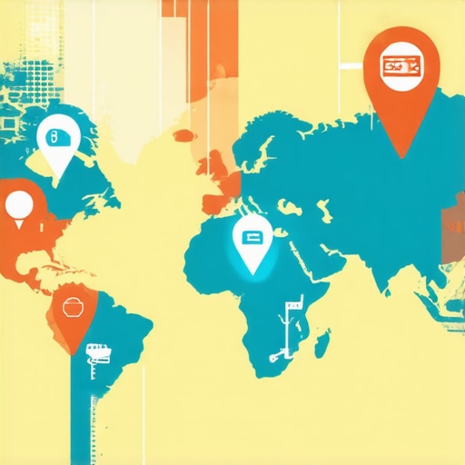 Map illustration showing dynamic local signals integrated with AI icons, representing real-time adaptive SEO tactics.