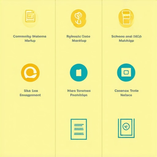 Infographic showing hyper-local SEO tactics including community content, schema, and analytics tools.