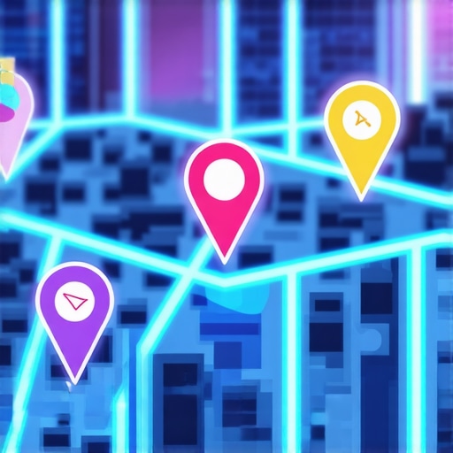 A futuristic digital map highlighting local business data analytics.