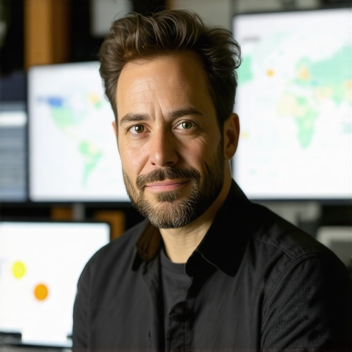 Business owner reviewing local map signals on digital interface to improve SEO rankings.