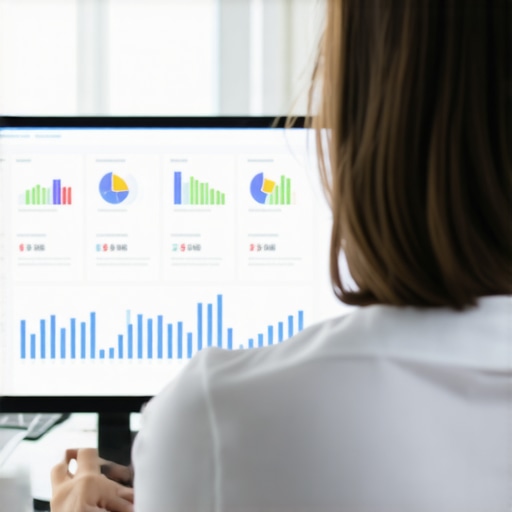 Person reviewing local SEO analytics charts on a computer screen.