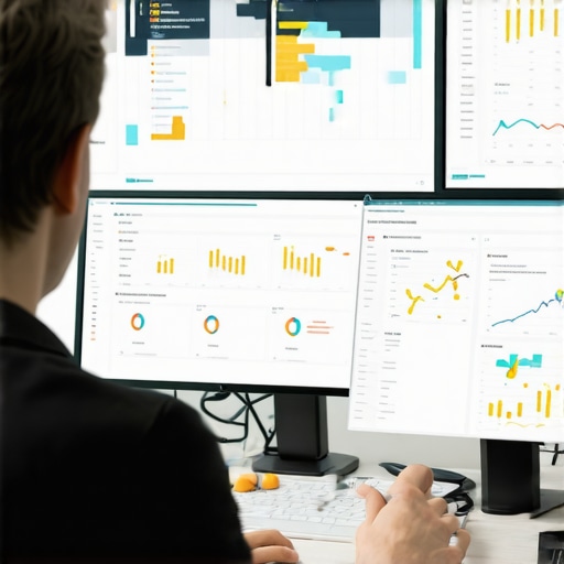 Business owner reviewing multiple digital data sources for local SEO optimization