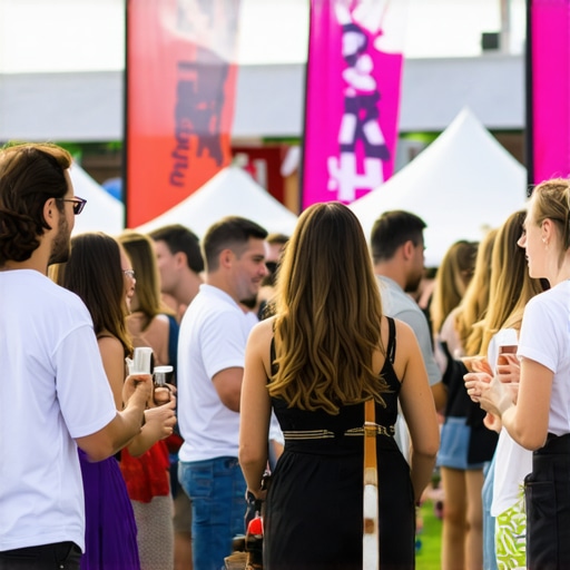 Vibrant community event showcasing local businesses and residents interacting.